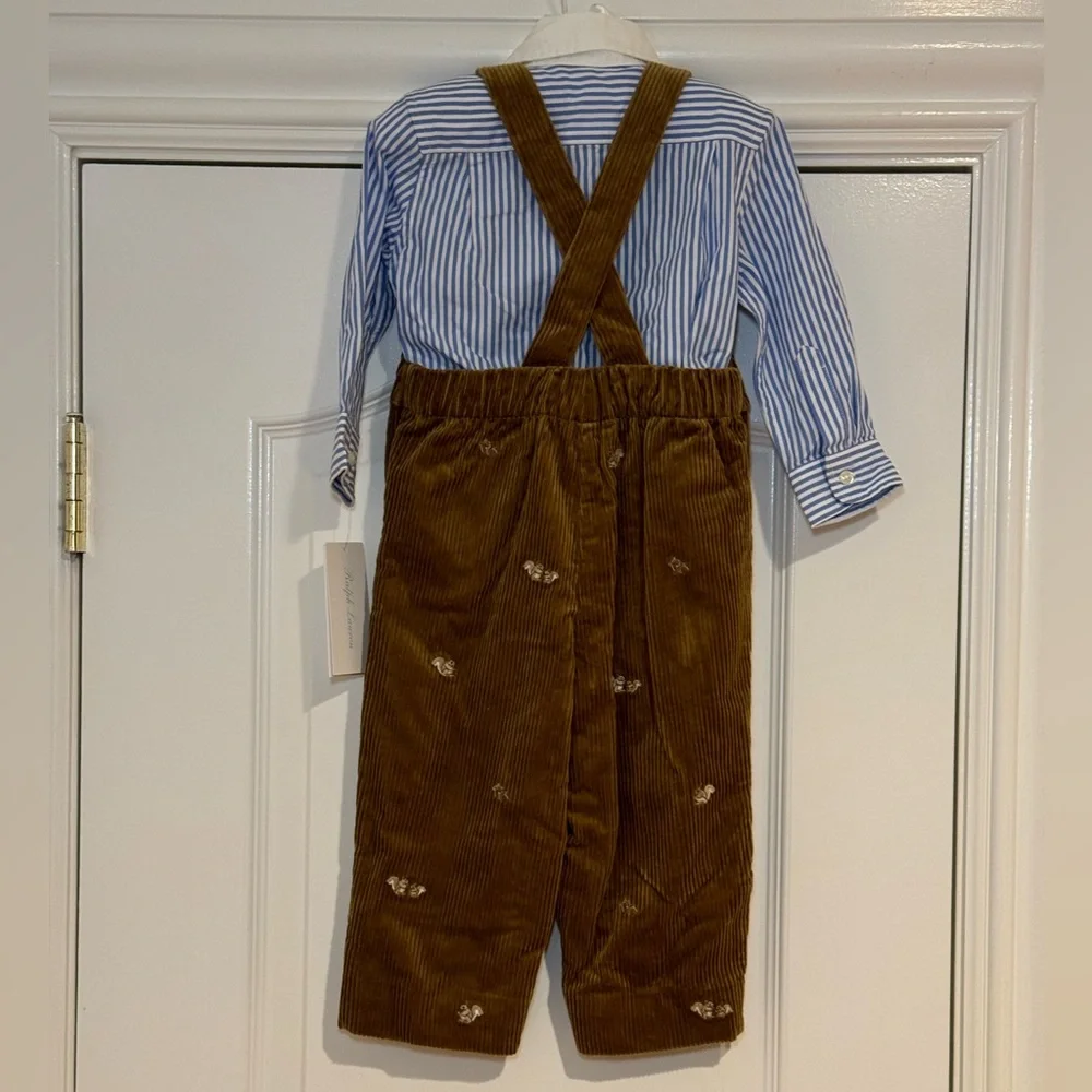 NWT Ralph Lauren Shirt & Corduroy‎ Overall Holidays Special Occasion Classic